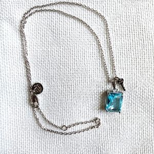 The Giving Key SILVER Aquamarine Believe Necklace